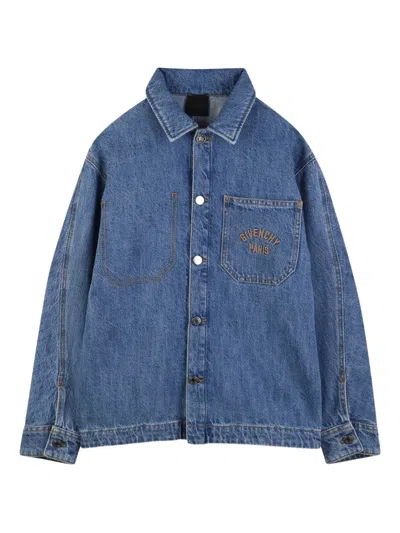 Givenchy Kids' Pocket Logo Shirt In Blue