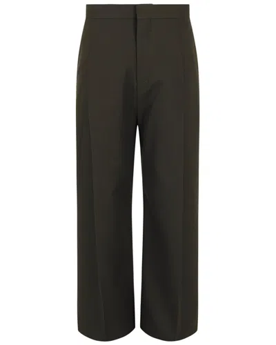 Givenchy Pocket Straight-leg Wool Trouser In Green