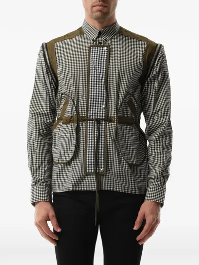 Givenchy Podium Gingham-check Shirt In Gray