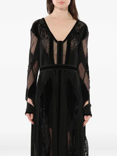 Givenchy Podium Panelled Lace-trim Dress In Black