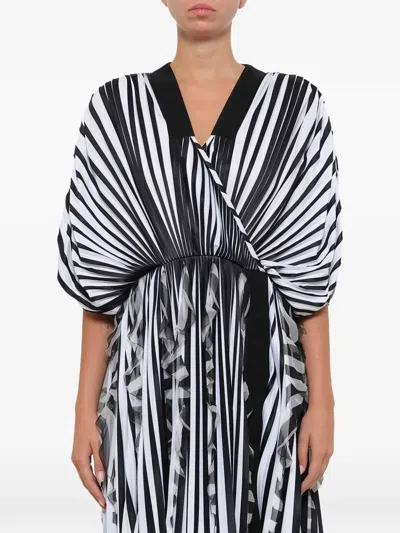 Givenchy Podium Striped Ruffled Mini Dress In Multi