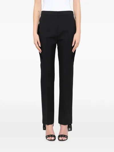 Givenchy Podium Velvet-appliqué Pocket Trousers In Black