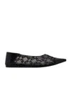 Givenchy Mesh Pointed Ballerina Shoes In Black