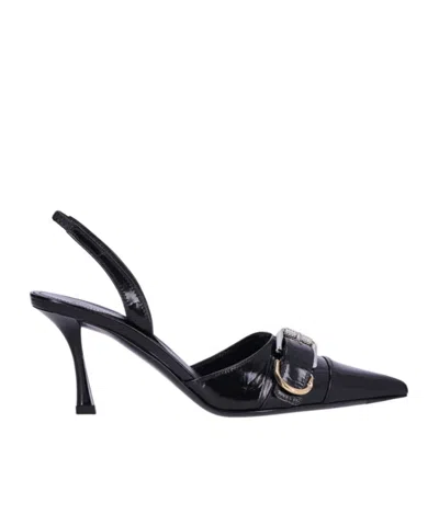 Givenchy Voyou Leather Slingback In Black