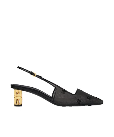 Givenchy G-cube Pointed Toe Slingback Pump In Black