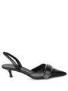 Givenchy Voyou Buckled Textured-leather Slingback Pumps In Black