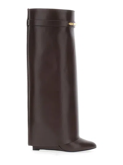 Givenchy Pointed-toe Calf Leather Boot In Brown