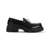 Givenchy Polished Black Bull Leather Loafers With Chunky Sole In Black