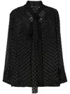 Givenchy Polka Dot-devoré Blouse In Black