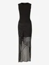 Givenchy Asymmetric Ribbed-knit And Ruched Fil Coupé Silk-blend Chiffon Dress In Black