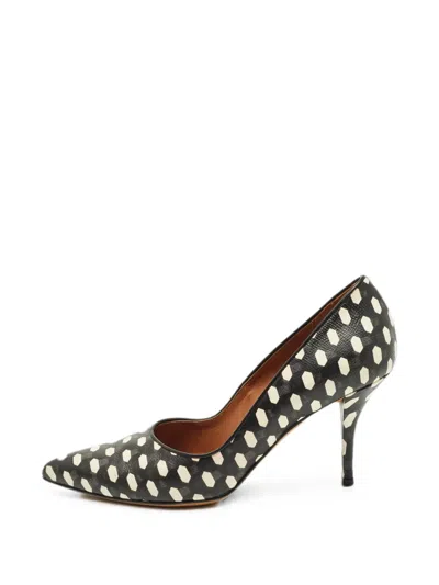 Pre-owned Givenchy Polka Dot Pointed-toe Pumps In Black