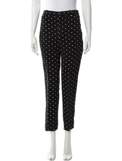 Pre-owned Givenchy Polka Dot Print Straight Leg Pants In Black