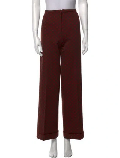Pre-owned Givenchy Polka Dot Print Wide Leg Pants In Brown