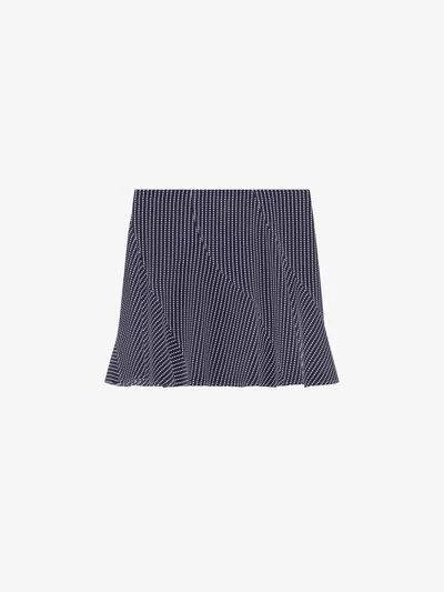 Givenchy Polka Dots Skirt In Silk In Navy/white