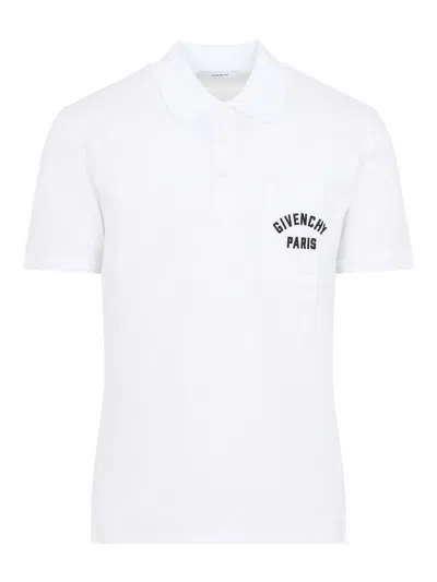 Givenchy Polo Shirt With Short Sleeves And Chest Pocket In White