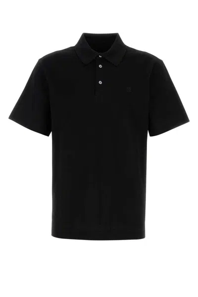 Givenchy 4g Logo Cotton Polo Shirt In Black