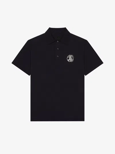 Givenchy Polo En Maille Avec Jacquard Hg In Black