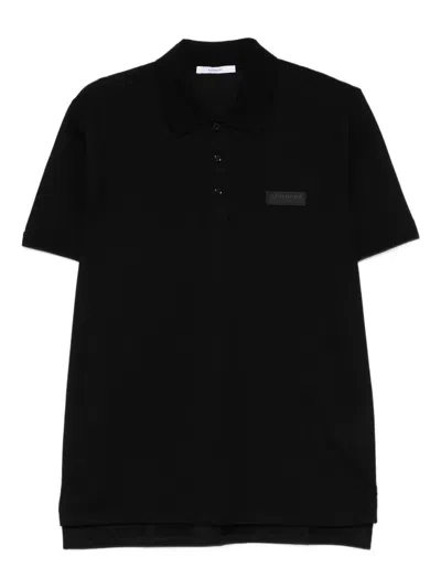 Givenchy Paris Cotton Polo With Gros-grain In Black