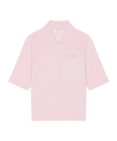 Givenchy Polo In Cotton And Silk In Pink