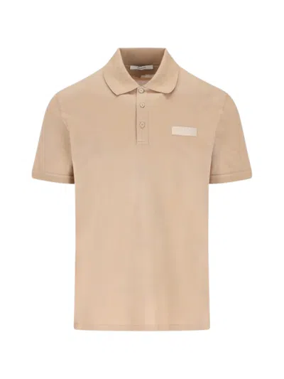 Givenchy Polo In Cotton With Paris Gros Grain In Sand