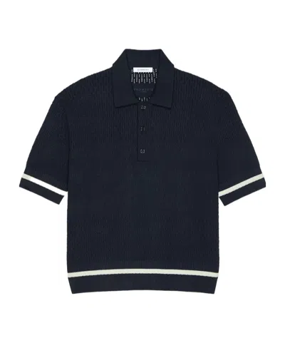 Givenchy Polo In Knit With  Paris Embroidery In Blue
