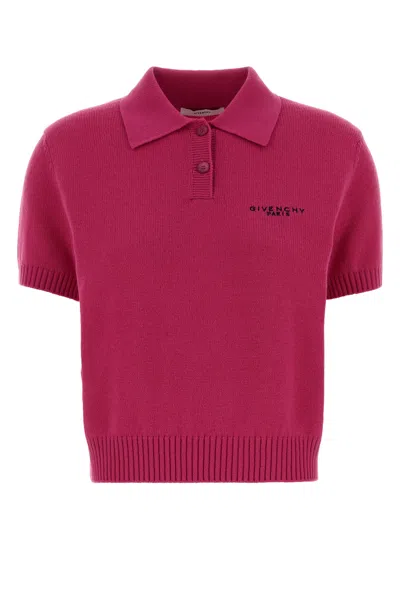 Givenchy Women Fuchsia Wool Blend Polo Shirt In Pink