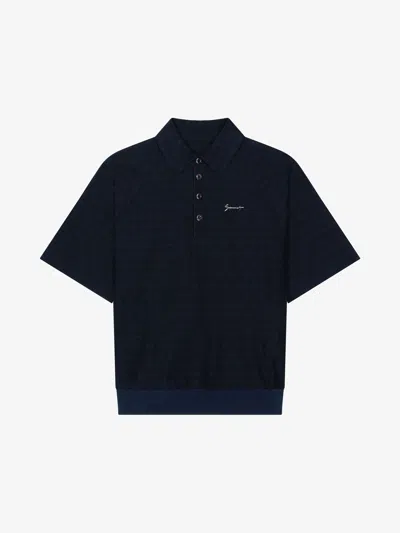 Givenchy Polo In Monogram 72 Jacquard In Black