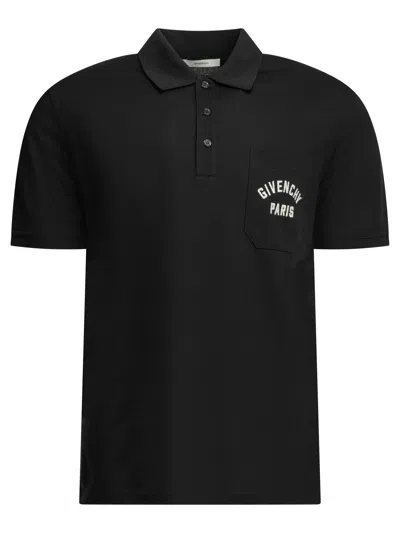 Givenchy Polo Shirt With Buttons And Logo In Black
