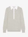 Givenchy Womens Beige Monogram Long-sleeves Stretch-wool Blend Polo Shirt In Beige
