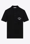 Givenchy Dark Blue Polo Shirt With Logo Embroidery Men In Black