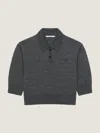 Givenchy Cropped Wool And Alpaca Polo Sweater In Gray