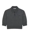 Givenchy Cropped Wool And Alpaca Polo Sweater In Gray