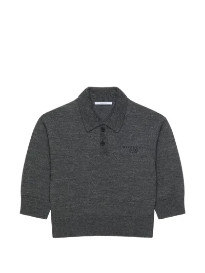 Givenchy Polo Top In Wool In Gray