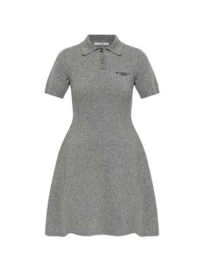 Givenchy Polo-collar Mini Dress In Gray