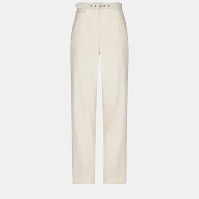 Pre-owned Givenchy Polyester Pants 38 In White