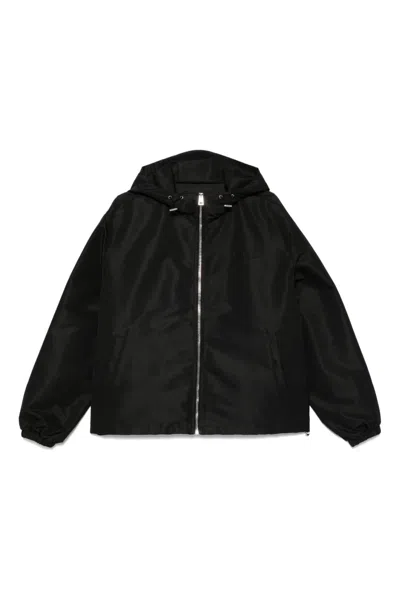 Givenchy Polyfaille Hoodie Windbreaker In Black