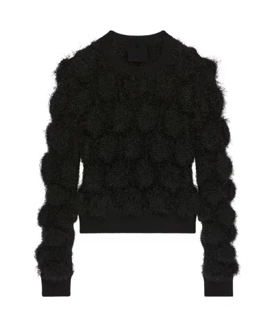 Givenchy Pompom Wool Knitted Sweater In Black