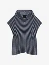 GIVENCHY STRIPED PONCHO IN COTTON TOWELLING WITH 4G DETAIL