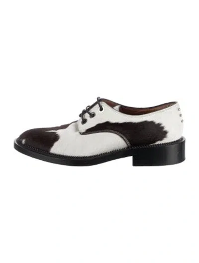Pre-owned Givenchy Ponyhair Animal Print Oxfords In Multi