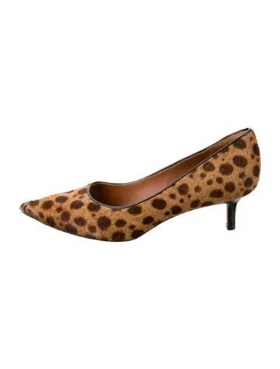 Pre-owned Givenchy Ponyhair Animal Print Pumps In Brown