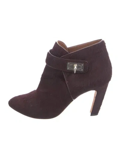 Pre-owned Givenchy Ponyhair Boots In Burgundy