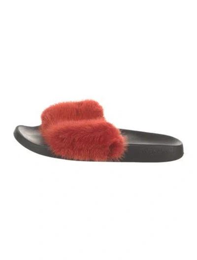 Pre-owned Givenchy Ponyhair Slides In Red