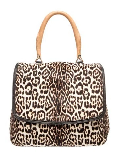 Pre-owned Givenchy Ponyhair Top Handle Bag In Brown