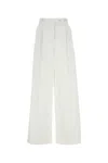 Givenchy White Pleated Cotton Trousers In White