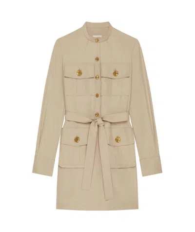 Givenchy Taupe Safari Dress In Poplin In Beige