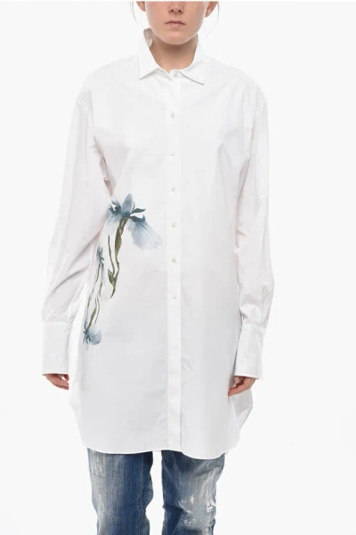 Givenchy Poplin Shirt Orchid With Print In White