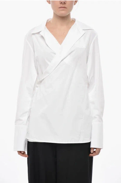 Givenchy Poplin Shirt With Wrap Design In White