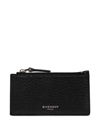 Givenchy Leather Zip Cardholder In Black