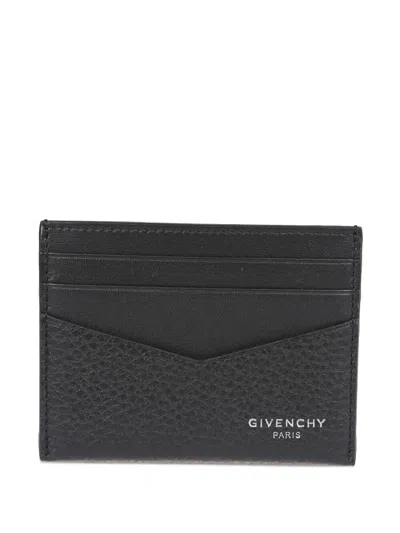 Givenchy Flower Leather Cardholder In Black