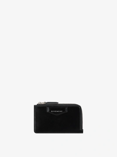 Givenchy Porte-cartes Zippé Antigona En Cuir Box In Black
